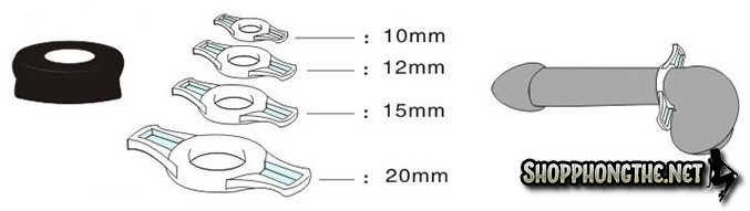 Kích thước vòng đeo dương vật của máy tập dương vật bơm chân không cao cấp